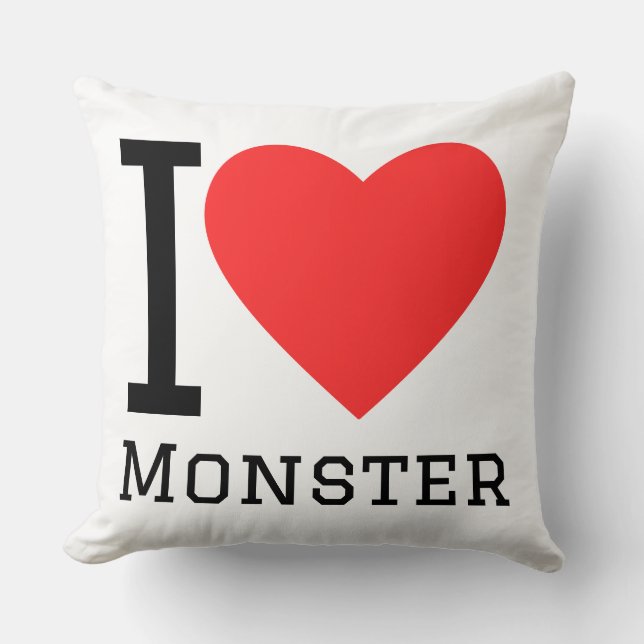 Ich liebe Monster Kissen (Vorderseite)