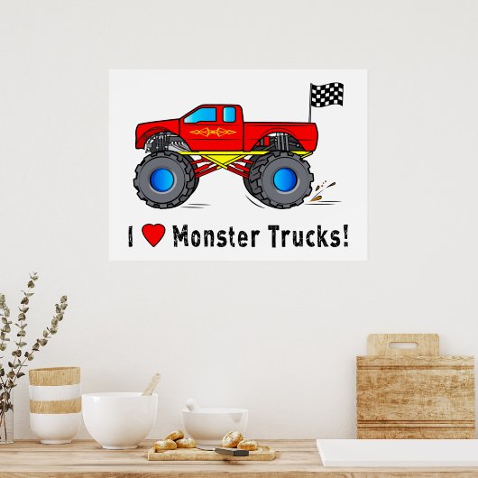 Ich Liebe Monster Trucks! Poster (Küche)