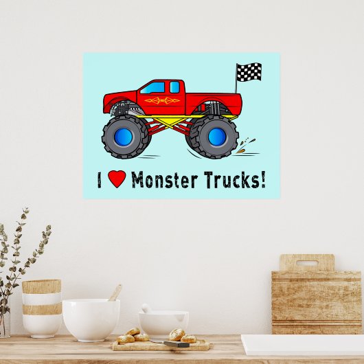 Ich Liebe Monster Trucks! Poster (Küche)
