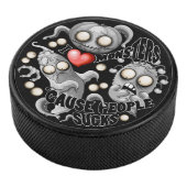 Ich Liebe Monster, weil Leute Ist zum Kotzen sind Eishockey Puck (3/4)