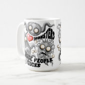 Ich Liebe Monster, weil Leute Ist zum Kotzen sind Kaffeetasse (Vorderseite Links)