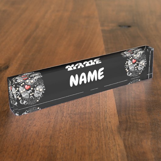 Ich Liebe Monster, weil Leute Ist zum Kotzen sind Namensplakette (Seite)