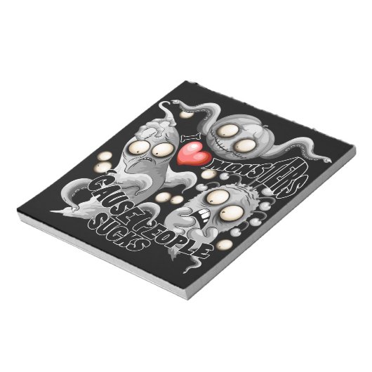 Ich Liebe Monster, weil Leute Ist zum Kotzen sind Notizblock (Rotiert)