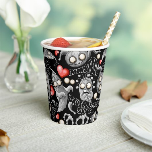 Ich Liebe Monster, weil Leute Ist zum Kotzen sind Pappbecher (In Situ)