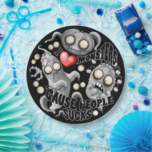 Ich Liebe Monster, weil Leute Ist zum Kotzen sind Pappteller (Party)