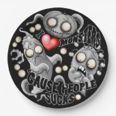 Ich Liebe Monster, weil Leute Ist zum Kotzen sind Pappteller (Vorderseite)