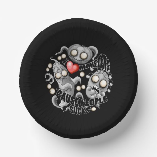 Ich Liebe Monster, weil Leute Ist zum Kotzen sind Pappteller (Vorderseite)