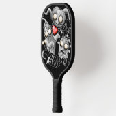 Ich Liebe Monster, weil Leute Ist zum Kotzen sind Pickleball Schläger (Links)