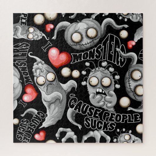 Ich Liebe Monster, weil Leute Ist zum Kotzen sind Puzzle (Vertikal)