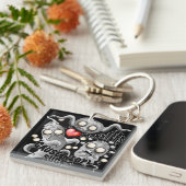 Ich Liebe Monster, weil Leute Ist zum Kotzen sind Schlüsselanhänger (Vorderseite rechts)