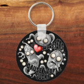 Ich Liebe Monster, weil Leute Ist zum Kotzen sind Schlüsselanhänger (Vorderseite)