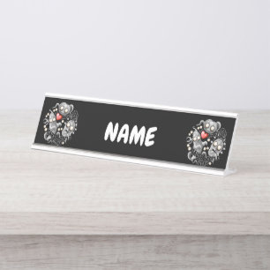 Ich Liebe Monster, weil Leute Ist zum Kotzen sind Schreibtischnamensplakette