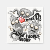 Ich Liebe Monster, weil Leute Ist zum Kotzen sind Serviette (Vorderseite)