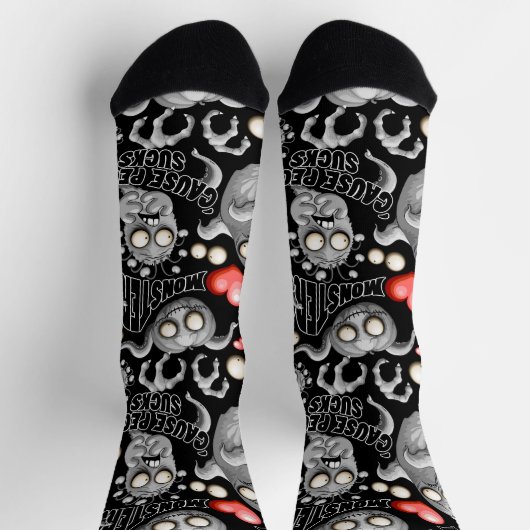 Ich Liebe Monster, weil Leute Ist zum Kotzen sind Socken (Oben)