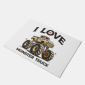 Ich liebe Monstertruck Fußmatte (Schrägansicht)