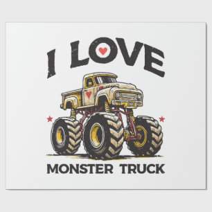 Ich liebe Monstertruck Geschenkpapier
