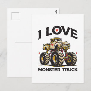 Ich liebe Monstertruck Postkarte