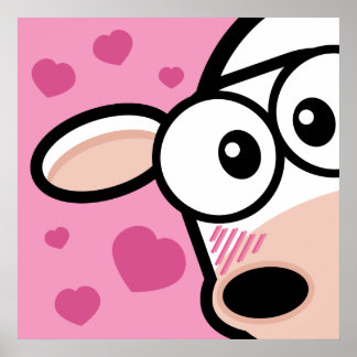 Ich Liebe Moo Cow Poster / Drucken