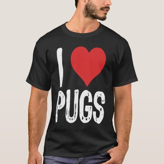 Ich liebe Möpse T-Shirt (Vorderseite)
