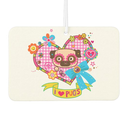 Ich Liebe Möpsen! Car Freshener Autolufterfrischer (Vorderseite)