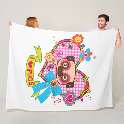 Ich Liebe Möpsen! Fleecedecke. Fleecedecke (Beispiel)