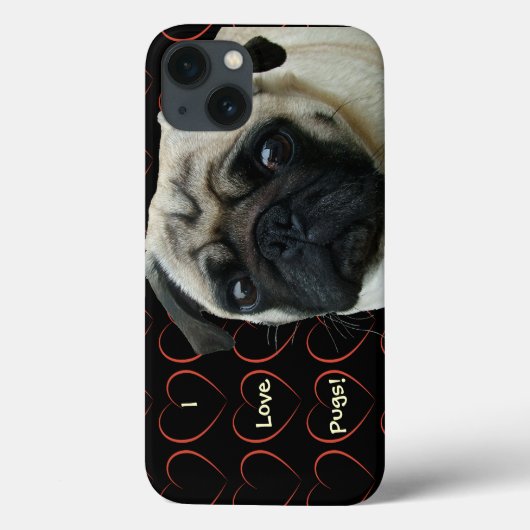 Ich Liebe Möpsen mit Herz Case-Mate iPhone Hülle (Rückseite)