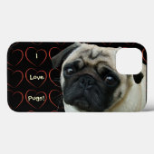 Ich Liebe Möpsen mit Herz Case-Mate iPhone Hülle (Rückseite (Horizontal))