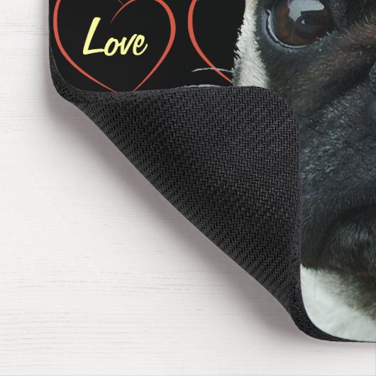 Ich Liebe Möpsen mit Herz Mousepad (Ecke)