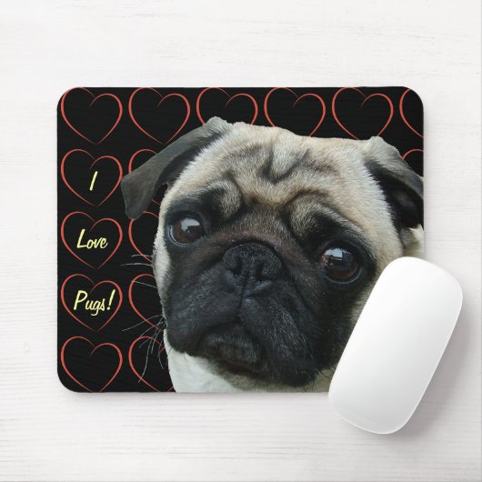 Ich Liebe Möpsen mit Herz Mousepad (Mit Mouse)