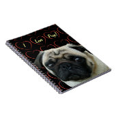 Ich Liebe Möpsen mit Herz Notizblock (Rechte Seite)