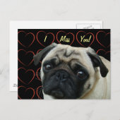 Ich Liebe Möpsen mit Herz Postkarte (Vorne/Hinten)