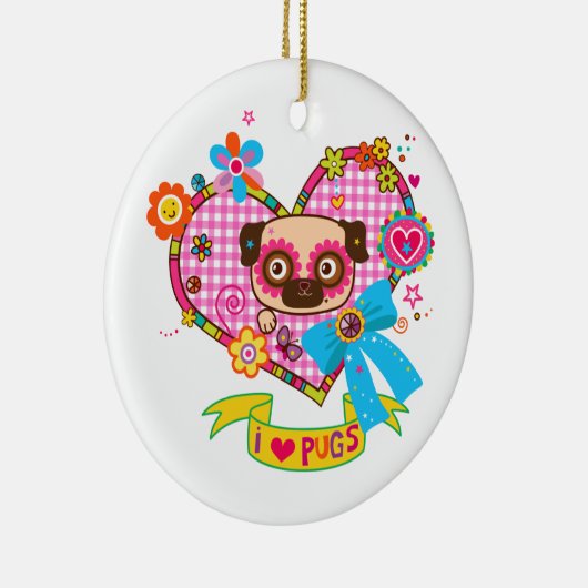 Ich Liebe Möpsen! Ornament (Rechts)