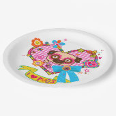 Ich Liebe Möpsen! Pappteller (Schrägansicht)