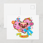 Ich Liebe Möpsen! Postkarte (Vorne/Hinten)