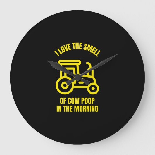 Ich Liebe morgens den Geruch von Kuh kackend Große Wanduhr (Vorderseite)