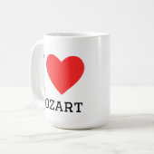 Ich liebe Mozart Kaffeetasse (Vorderseite Links)
