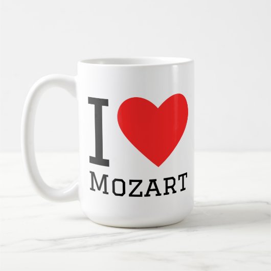Ich liebe Mozart Kaffeetasse (Links)