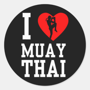 Ich liebe Muay Thai Hobby-Boxen Kampfsport Runder Aufkleber