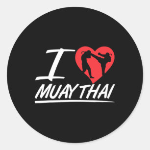 Ich liebe Muay Thai Hobby Fighter Boxen Kampfsport Runder Aufkleber