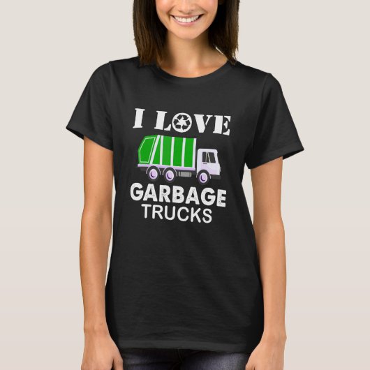 Ich liebe Müllwagen T-Shirt (Vorderseite)