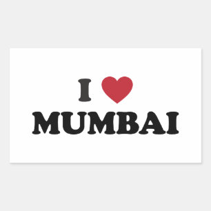 Ich liebe Mumbai Indien Rechteckiger Aufkleber