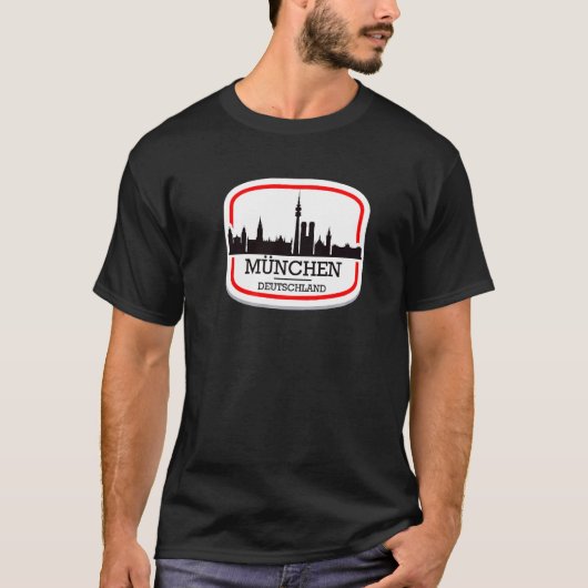 Ich Liebe München T-Shirt Cool Munich Skyline Grap (Vorderseite)