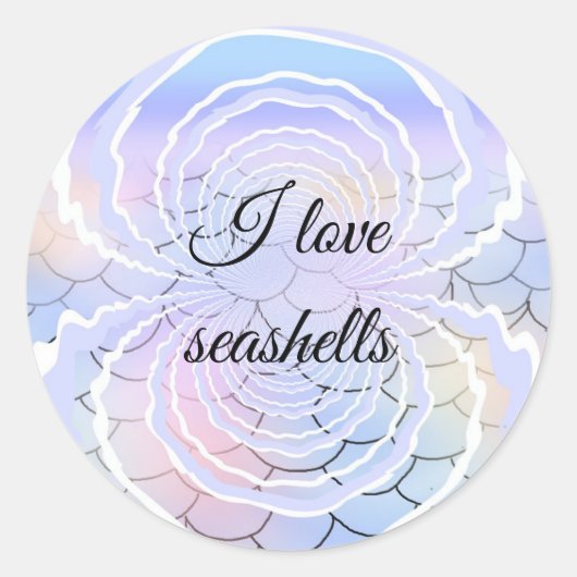 Ich liebe Muscheln Aufkleber (Vorderseite)