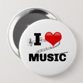 Ich liebe Musik, beliebt Design Button (Vorne & Hinten)