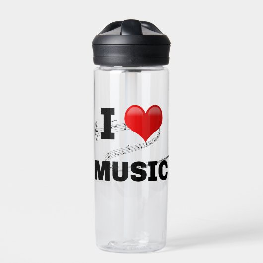 Ich liebe Musik, beliebt Design Trinkflasche (Vorderseite)