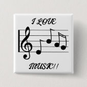 Ich LIEBE MUSIK! Button (Vorderseite)