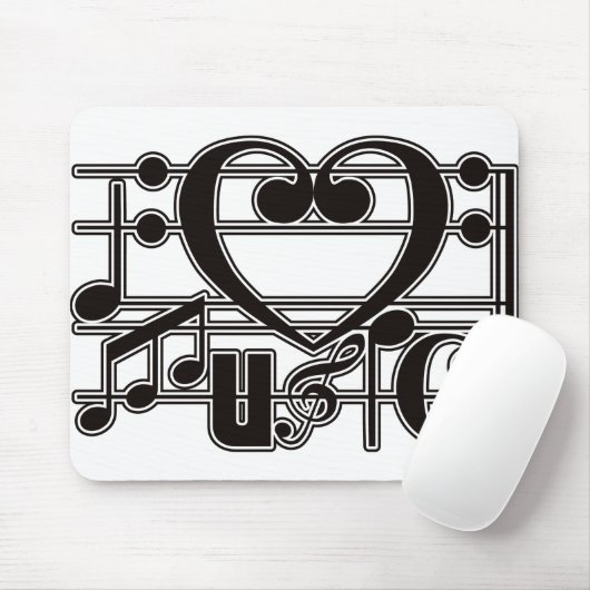 ICH LIEBE MUSIK MOUSEPAD (Mit Mouse)