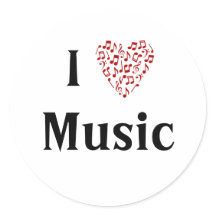 Ich liebe Musik Rotes Herz der Noten