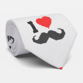 Ich Liebe Mustache in Knitting Motif Style Krawatte (Gerollt)