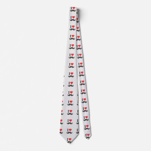 Ich Liebe Mustache in Knitting Motif Style Krawatte (Vorderseite)